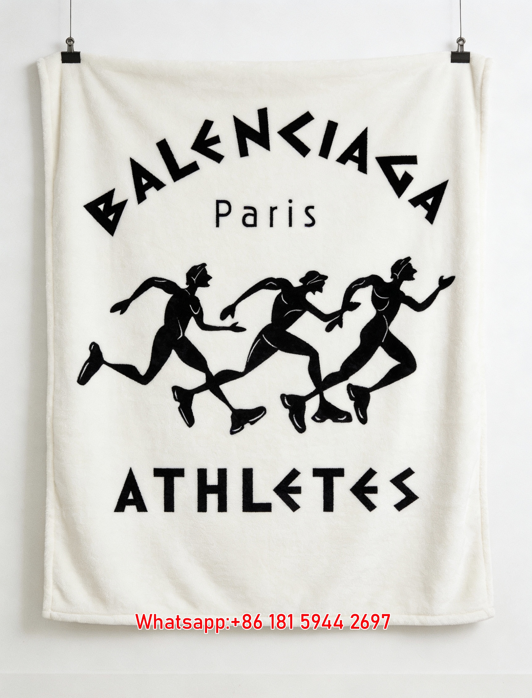 Balenciaga Paris Athletes Runner Flannel Sofa Throw Blanket BA160